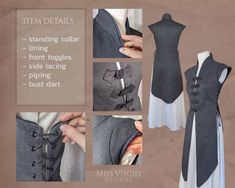 the instructions to make a dress with buttons and laces, including an attached belt