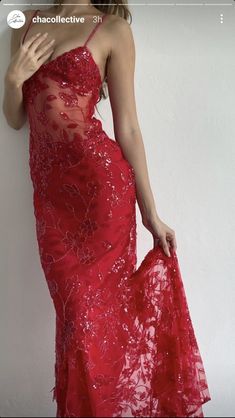 Red Beaded Dress, Prom Dress Ideas, Prom Dress Inspo, Red Maxi Dress, Hoco Dress, Red Maxi, Prom Dress Inspiration, Cute Prom Dresses, Pretty Prom Dresses