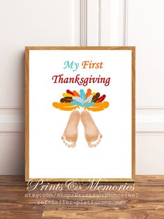 a poster with the words my first thanksgiving on it