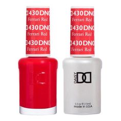 DND Gel 430 Ferrari Red Dnd Gel Nail Polish, Dnd Nail Polish, Luminous Nails, Ferrari Red, Dnd Gel Polish, Pink Gel, Glitter Pigment, Daisy Nails, Red Nail Polish