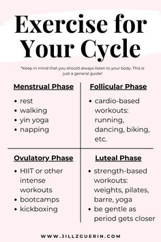 Cycle Tracking Workouts, Womens Cycle Workout, Fitness During Period, Exercise During Period Menstrual Cycle, Period Health Menstrual Cycle, Cycle Synced Workouts, Exercising With Your Cycle, Workouts For Menstrual Phase, Workout With Cycle