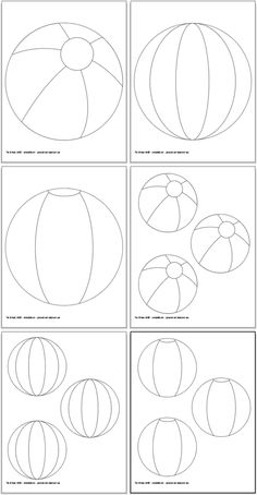 how to draw a ball in four different ways, including the top half and bottom half