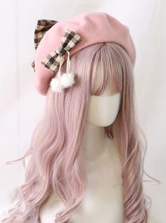 Cute Beret, Preppy College, Pretty Hats, Female Head, Sweet Lolita, Cute Hats, Memento Mori, Lolita Dress