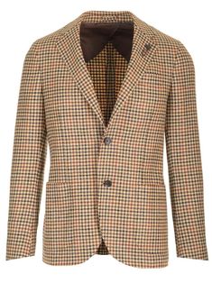 Beige Prince of Wales blazer unlined in wool and cashmere blend with double back vent and patch pockets Blazer For Men, Versace Designer, Versace Belt, Prince Of Wales, Blazers For Men, Shirt Skirt, Shirt Accessories, Italian Fashion, Lace Up Shoes