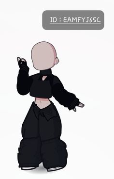 an animated image of a person in black clothes