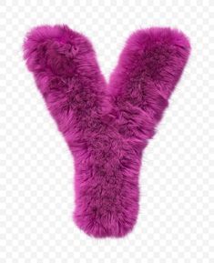 the letter v is made out of furry material, with pink fur on it's sides