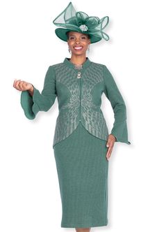 Elite Champagne 5968 green knit skirt suit Luxury Beige Skirt Suit For Formal Occasions, Luxury Green Elegant Skirt Suit, Elegant Fitted Cream Skirt Suit, Classic Green Fitted Skirt Suit, Luxury Fitted Green Skirt Suit, Kentucky Derby Style, Knit Suits, Church Suits And Hats, Women Church Suits