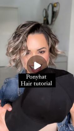 Short Hair And Ball Caps, Short Hairstyles With Hats, Baseball Hat With Short Hair, Short Bob Updo, Short Hair And Hats, Short Hair Hat, Hat With Short Hair, Bob Updo Hairstyles