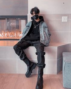 Winter Outfits Men Streetwear, Hoodie Outfit Men, Outfits Men Streetwear, Cool Outfit, Cargo Pants Outfit, Tomboy Style Outfits, Winter Outfits Men