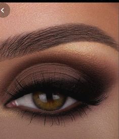 Dark Evening Makeup, Bridesmaid Makeup With Black Dress, Smashbox Punked Palette Looks, Brown Smoky Eyeshadow Hooded Eyes, Dark Smokey Eye Makeup Brown Eyes, Black Makeup Eyeshadow, Dark Makeup Brown Eyes, Cool Brown Eyeshadow Looks, Modern Smokey Eye