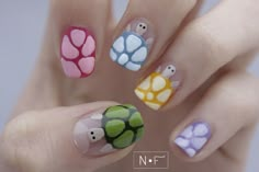 Turtle Nails Design, Cute Animal Nail Art, Turtle Nail Art, Turtle Nails, Kutek Disney, Fingernail Designs, Animal Nails, Animal Print Nails