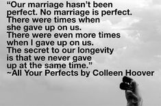 a couple kissing in front of a cloudy sky with the words, our marriage hasn't been perfect no marriage is perfect there were times when