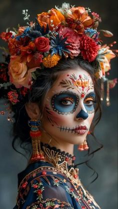 45+ Horrifying Halloween Makeup Ideas for Women - HubPages Nem Halloween Makeup, Geek Outfit, Creative Halloween Makeup, Skull Face Paint, Fashion Costume Halloween, Den Mrtvých