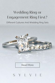 two wedding rings are shown with the text,'what is your engagement ring? '