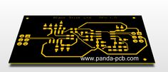 the back side of a black and yellow circuit board