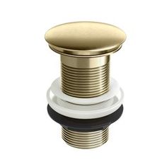 an image of a brass plated knob with black and white inserts on the side