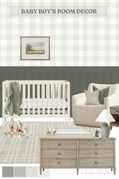 the baby's room is decorated in neutral tones