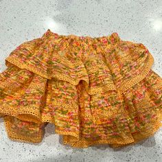 Aerie Skirt Womens Size M Small Orange Floral Mini Ruffle Elastic Waist Casualaerie Brand New Orange Tiered Skirt For Spring, Orange Mini Skirt For Beach In Spring, Orange Mini Skirt For Spring Beach Outing, Orange Mini Skirt For Spring Beach Occasion, Orange Mini Skirt For Beach And Spring, Casual Multicolor Ruffled Bottoms, Orange Ruffled Skirt For Spring, Orange Tiered Skirt With Elastic Waistband, Casual Multicolor Bottoms With Ruffles