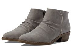 Blowfish Malibu Seren - Women's Boots : Smokey Grey Prospector/Dyecut : Pull off a chic and elegant look by wearing the Blowfish Seren boots. Synthetic upper. Textile and synthetic lining with a cushioned footbed. Pointed toe silhouette. Low stacked heel. Side zippered closure. Durable synthetic outsole. Imported. Measurements: Heel Height: 1 1 2 in Weight: 11 oz Product measurements were taken using size 9, width M. Please note that measurements may vary by size. Weight of footwear is based on Fall Synthetic Boots With Cushioned Footbed, Fall Season Synthetic Boots With Cushioned Footbed, Spring Boots With Cushioned Footbed, Synthetic, Spring Ankle Boots With Cushioned Footbed, Casual Synthetic Booties For Fall, Ankle Boots With Cushioned Footbed For Fall, Casual Boots With Stacked Heel, Casual Spring Boots With Zipper Closure, Chic And Elegant