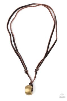 A chunky brass bead is knotted in place at the bottom of brown leather laces, resulting in an urban pendant. Features an adjustable sliding knot closure. Sold as one individual necklace. Adjustable Sliding Knot, Paparazzi Accessories Jewelry, Paparazzi Consultant, Sliding Knot Closure, Mobile Boutique, January 20, Sliding Knot, Brass Necklace, Paparazzi Accessories