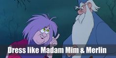 an animated image of a man and woman with the caption dress like madam min & merlin