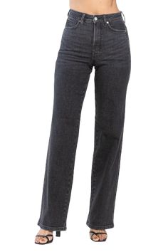 Judy Blue has done it again! This time in a high waisted tummy control straight leg style in a gorgeous charcoal/washed black denim. No longer do your jeans have to make you angry! These will solve the problem of needing jeans that stretch with your every move and they can take you to all your activities! 92% Cotton / 7% Polyester / 1% Spandex FRONT RISE: 12.25" INSEAM: 33" If you've never worn Judy Blue Jeans and aren't sure what size to order PLEASE adhere to these sizing suggestions to avoid Charcoal Jeans, Sustainable Wardrobe, Judy Blue Jeans, Dark Jeans, Black Denim, Blue Jeans, Straight Leg, Loose Fitting, Tights