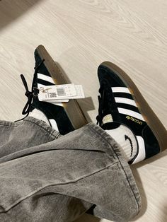 adidas shoes, adidas trainers, trainers, spezial, adidas spezial, black spezial, nike socks, washed jeans, adidas aesthetic, monochrome vibes, cool fit, cool girl aesthetic Black Nike Socks Aesthetic, Aesthetic Black Sneakers, Black Spezials Adidas, Black Spezial Adidas, Black Adidas Spezial, Adidas Spezial Black Outfit, Adidas Spezial Black, Black Adidas Trainers, Adidas Shoes Black