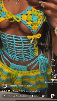 @youngmriii33 Crotchet Fits, Hip Outfits, Crochet Swimsuit Top, Crochet Dress Outfits, Crochet Beach Wear, Pool Outfits, Crochet Swimsuit, Crochet Bottoms, Mode Crochet