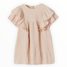 Nwt Zara Girls Textured Ruffle Sleeve Dress In Ecru, Size 4/5 Cotton Ruffle Sleeve Dress For Dress-up, Cotton Ruffle Sleeve Dress, Cotton Dress With Ruffle Sleeves For Dress-up, Cotton Ruffled Dresses For Dress-up, Ruffle Sleeve Dress With Ruffle Hem For Dress-up, Flutter Sleeve Dresses With Ruffles For Dress-up, Dress-up Dresses With Ruffles And Flutter Sleeves, Cute Ruffle Sleeve Dress For Dress-up, Cute Ruffle Sleeve Dress-up Dresses