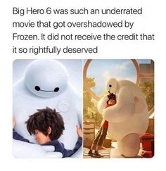 the big hero 6 was such an underrated movie that got overshadowed by frozen it did not receive the credit that it so tightly deserved