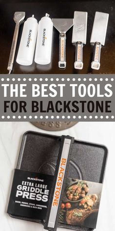 the best tools for blackstone are on display in front of a black and white background