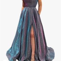 Iridescent Prom Dress With A Corset Laced Back. Havent Worn Nor Taken Out Of The Package,, Was Supposed To Wear For Prom But Didnt Arrive On Time. Iridescent Bridesmaid Dress, Purple Iridescent Dress, Iridescent Prom Dress, Royal Blue Bodycon Dress, Dress With A Corset, Navy Blue Dress Casual, Teal Floral Dress, Classic Prom Dress, Iridescent Dress