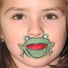 Frog: Auckland, New Zealand  Serving the Central and the greater Auckland area.   Happy Kids Face Painting uses paints that are high quality, water based, and Frog Face Paint, Kids Face Painting Easy, Frog Face, Face Paint Ideas