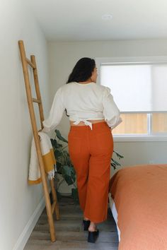 Flora Pant in Rust Extended · Whimsy & Row ~ Sustainable Clothing & Lifestyle Brand Long Sleeve Cropped Top, Capsule Closet, Tencel Fabric, All The Right Places, Perfect Night, Autumn Dress, Ribbed Dresses, Sample Sale, Night Looks