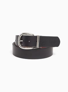 Crafted from luxe faux leather and silver tone hardware, this reversible black or brown belt easily pairs with jeans, tunics, sweaters or dresses. Adjustable buckle. Man-made materials. Imported. The best plus size women's reversible faux leather buckle belt belts in deep black made of polyurethane. You'll want to wear these basics every day. Cognac Belt, Black Velvet Bow, Belt Pack, All I Ever Wanted, Beaded Belt, Faux Leather Belts, Sweater Boots, Western Belts, Brown Belt