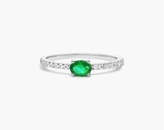 14K White Gold Diamond and Emerald Ring. A forever classic - blinding diamonds align and are contrasted by the deep color of the sapphire. This ring is the perfect heirloom piece to pass down through generations. Diamond And Emerald Ring, Deep Colors, Emerald Ring, The Deep, White Gold Diamonds, Turquoise Ring, Fashion Rings, Gold Diamond, Emerald