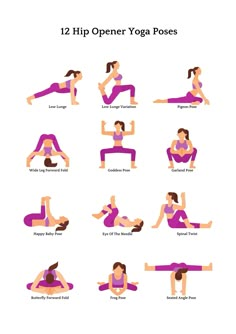 a woman doing yoga poses in different positions