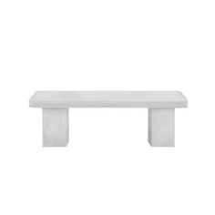 a white bench sitting on top of a white floor