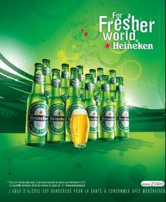 an advertisement for heineken beer is shown