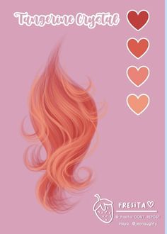 an image of a pink hair with hearts on the side and text that says, i love