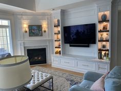 the living room is clean and ready to be used as a home theater or entertainment center