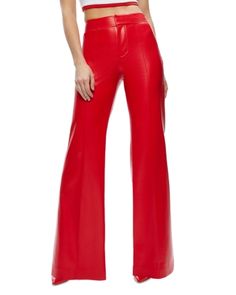 Alice and Olivia Dylan High Waist Wide Leg Pants in Bright Ruby Faux Leather Stacey Bendet, Evening Jumpsuit, High Waist Wide Leg Pants, Blazer And Skirt, Bootcut Pants, Alice And Olivia, High Rise Pants, Faux Leather Pants, Flea Market