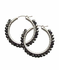 Viv&Ingrid Signature Wrap Hoop in Silver Night Swarovski vivandingrid.com #sparkle #swarovski Sparkle