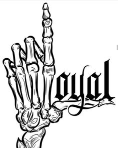 a skeleton hand with the word gol on it's left side and an image of