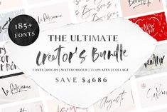 the ultimate creator's bundle font and handwritten signatures for your design project