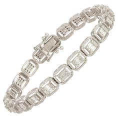 BRACELET 18K White Gold Diamond 1.89 Cts/572 Pcs Diamond 0.57 Cts/44 Pcs Tapered Baguette 1.04 Cts/66 Pcs Bracelet Or, Expensive Jewelry Luxury, Bracelet Diamond, Jewelry Luxury, Expensive Jewelry, Diamond Bracelets, Classic White, White Gold Diamonds, Diamond White