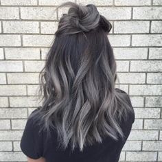 10 Winter Hair Color Ideas for 2016 - 2017: Ombre, Balayage Hair Styles Grey Ombre Hair, Gray Balayage, Ombre Hair Color, Short Hairstyle, Grey Hair