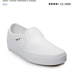 Brand Nwot Vans White Canvas Slip-on Sneakers, White Vans Slip-on Skate Shoes, White Cotton Vans T-shirt, Vans White, Vans Sneakers, Vans Shoes, Kid Shoes, Kids Shoes, Kids Shop