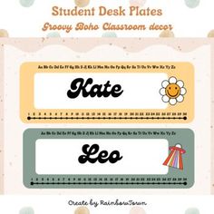 the student desk plates are set up to be used for school or classroom decorating