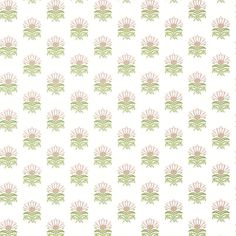 a white background with pink and green flowers